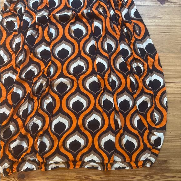Free People groovy baby orange black geometric maxi kaftan dress SIZE OS - Picture 3 of 7